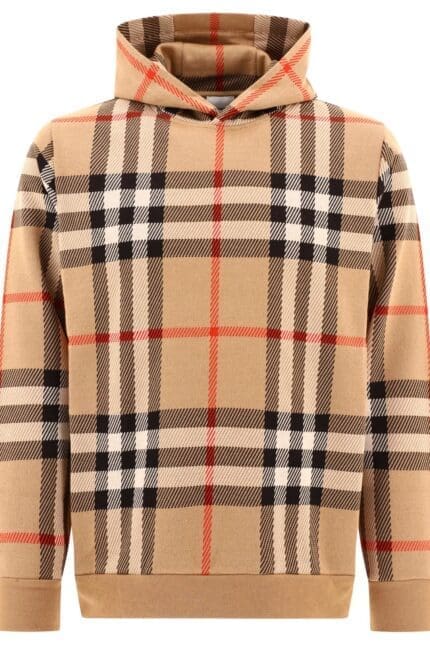 Burberry Check Printed Long Sleeved Hoodie