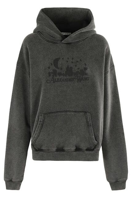 Alexander Wang Logo Jacquard Distressed Hoodie