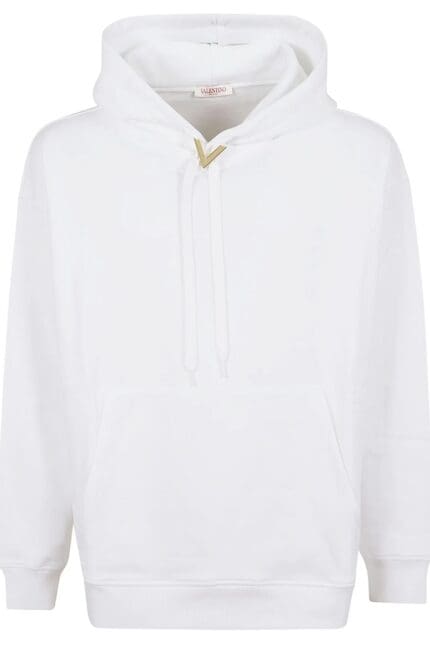 Valentino Logo Plaque Drawstring Hoodie