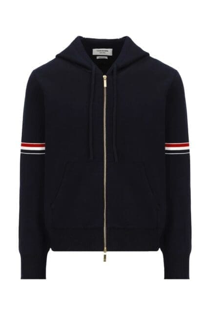 Thom Browne Zip-Up Drawstring Hoodie