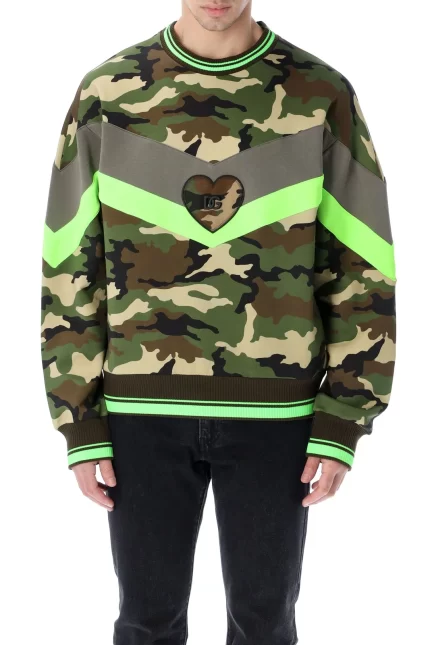 Dolce & Gabbana Logo Plaque Camouflage Sweatshirt