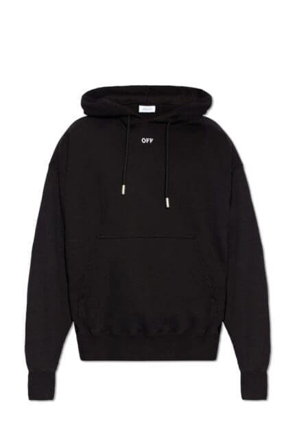 Off-White Logo Embroidered Drawstring Hoodie