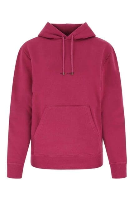 Saint Laurent Logo Printed Drawstring Hoodie