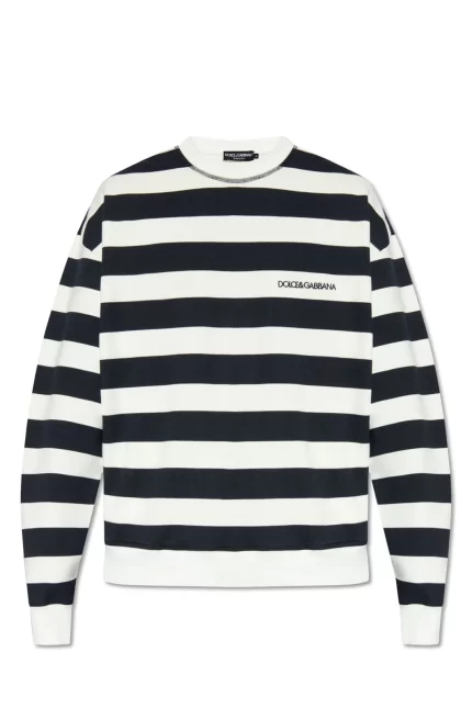 Dolce & Gabbana Marina Printed Striped Crewneck Sweatshirt