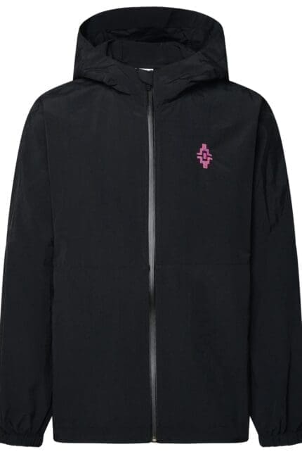 Marcelo Burlon County Of Milan Graffiti Cross Embroidered Zipped Hoodie