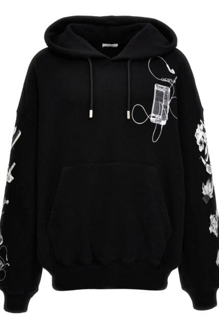 Off-White Logo Printed Drawstring Hoodie