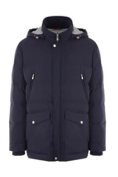 Brunello Cucinelli High-Neck Hooded Jacket