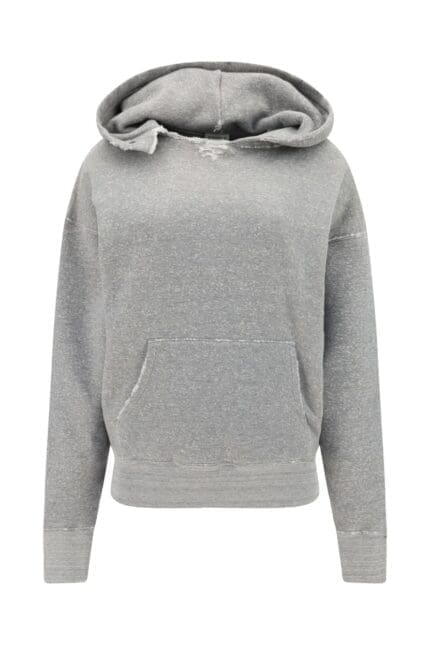 Saint Laurent Université Distressed Long-Sleeved Hoodie