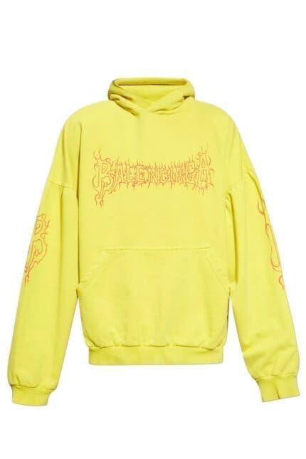 Balenciaga Logo Printed Oversize Hoodie