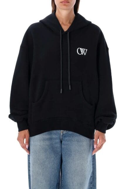 Off-White Logo Printed Drawstring Hoodie