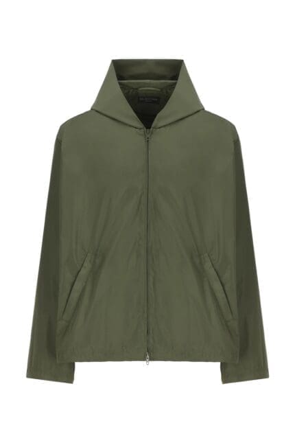 Balenciaga Logo Printed Hooded Jacket