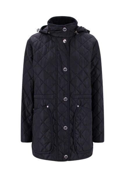 Burberry Diamond-Quilted Drawstring Waist Hooded Jacket