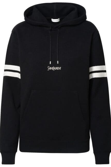Saint Laurent Logo Embroidered Long-Sleeved Hoodie