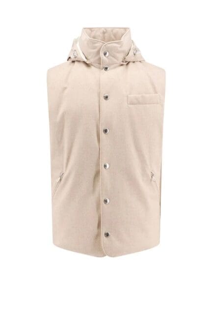 Brunello Cucinelli Flannel Hooded Down Vest