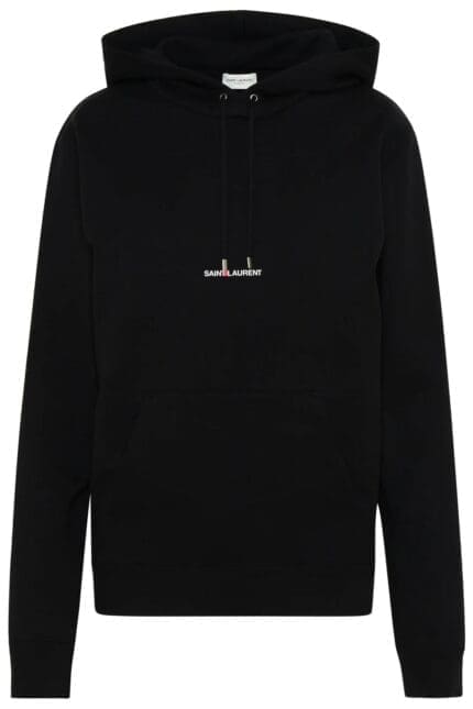 Saint Laurent Logo Printed Drawstring Hoodie