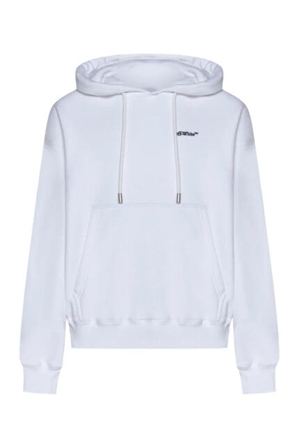Off-White Logo Embroidered Drawstring Hoodie