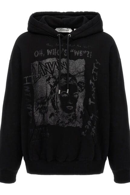 Lanvin Graphic Printed Drawstring Hoodie