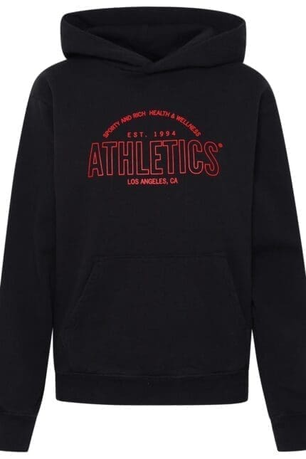 Sporty & Rich Logo Printed Long Sleeved Hoodie