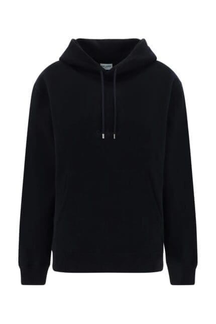 Saint Laurent Logo Embroidered Drawstring Hoodie