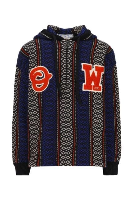Off-White Drawstring Long-Sleeved Hoodie