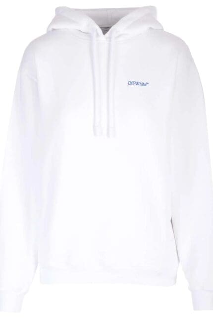 Off-White Drawstring Long-Sleeved Hoodie