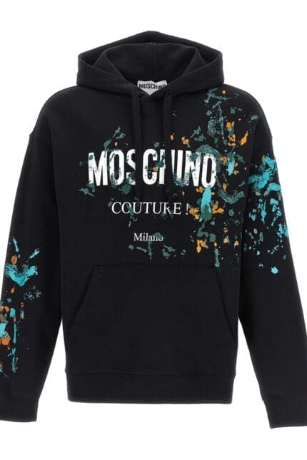 Moschino Logo Printed Drawstring Hoodie