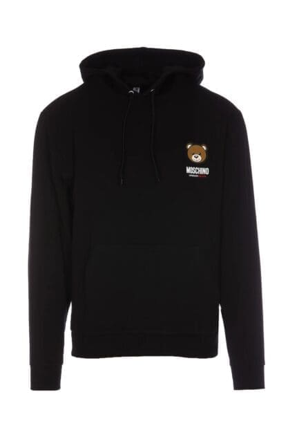 Moschino Logo Teddy Bear Printed Drawstring Hoodie