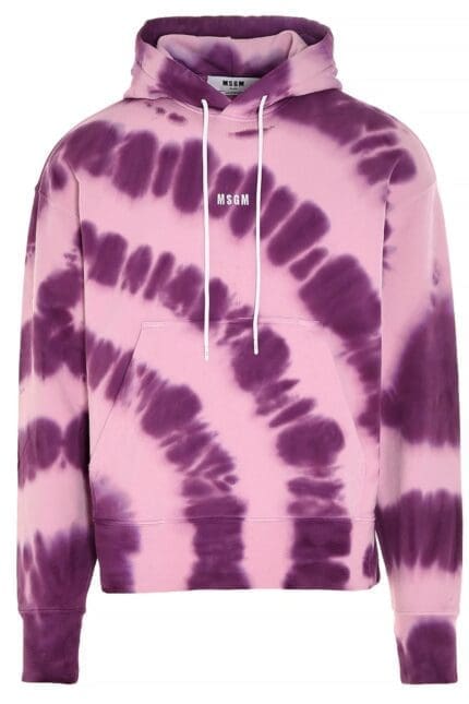 MSGM Logo Printed Tie-Dye Hoodie