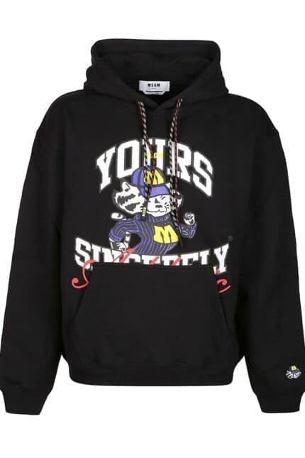 MSGM Graphic Printed Drawstring Hoodie