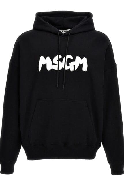 MSGM Logo Printed Drawstring Hoodie