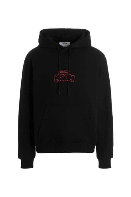 MSGM Logo Embroidered Drawstring Hoodie