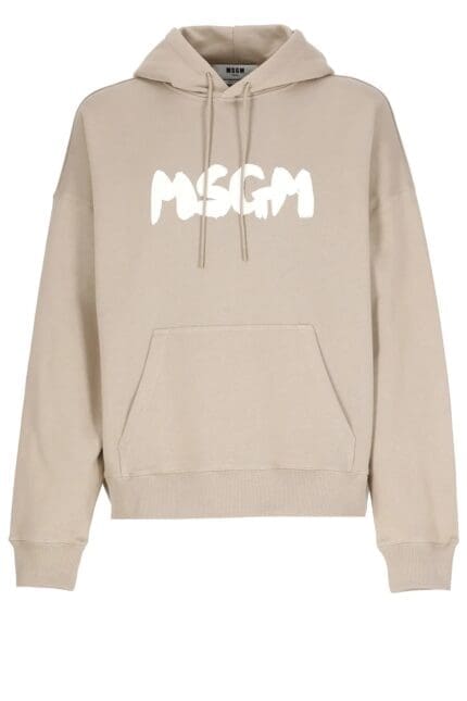 MSGM Logo Printed Drawstring Hoodie