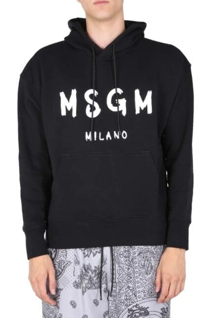 MSGM Logo Printed Drawstring Hoodie