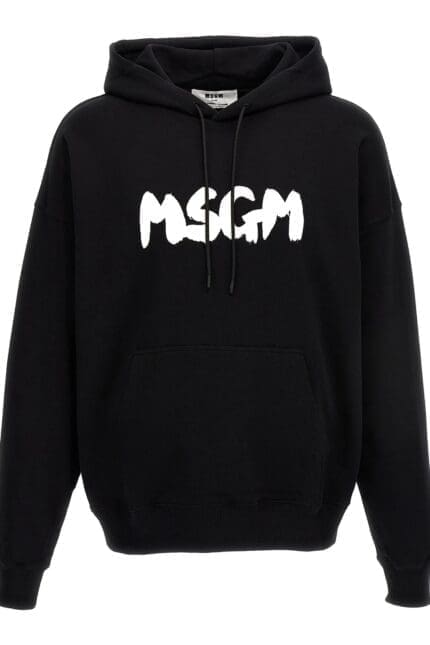 MSGM Logo Printed Drawstring Hoodie