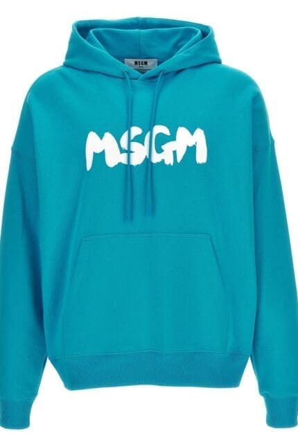 MSGM Logo Printed Drawstring Hoodie
