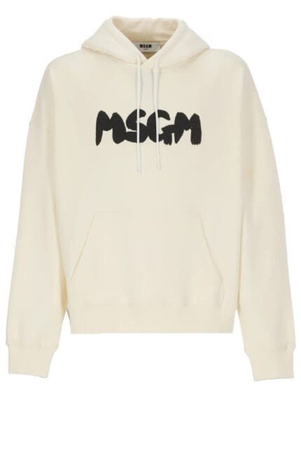MSGM Logo Printed Drawstring Hoodie