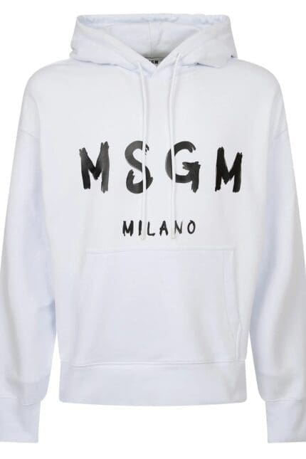 MSGM Logo Printed Drawstring Hoodie
