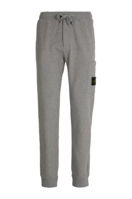 Stone Island Logo Patch Tapered Leg Sweatpants