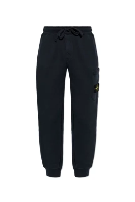 Stone Island Logo Patch Tapered Leg Sweatpants