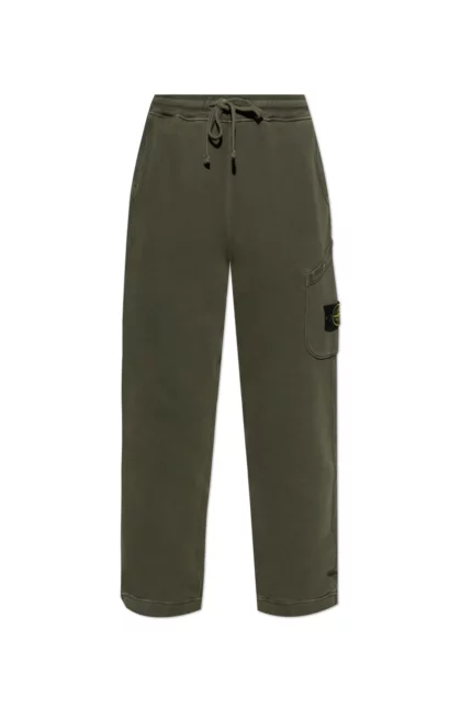 Stone Island Logo Patch Tapered Leg Sweatpants