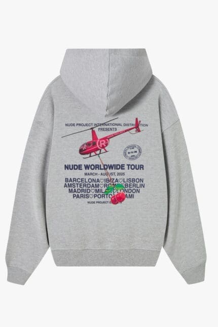 NUDE TOUR HOODIE GREY MELANGE