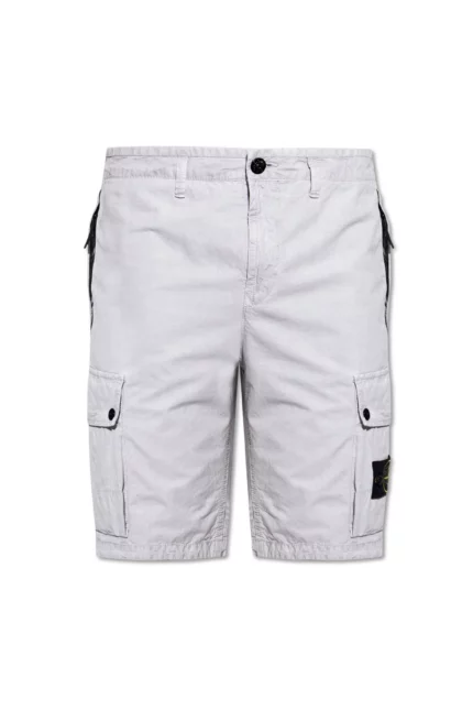 Stone Island Compass Patch Slim-Fit Cargo Shorts