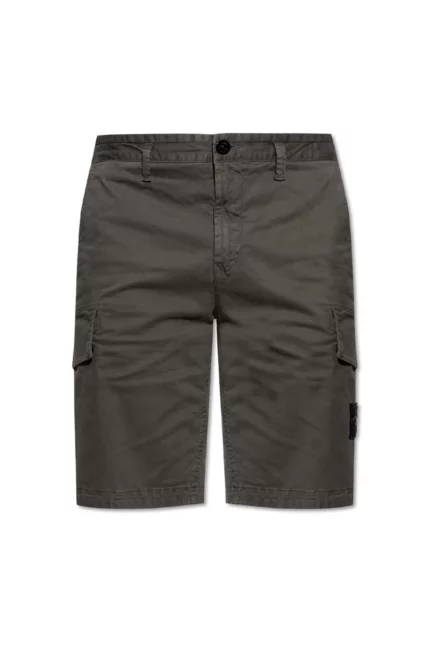 Stone Island Compass Patch Slim-Fit Cargo Shorts