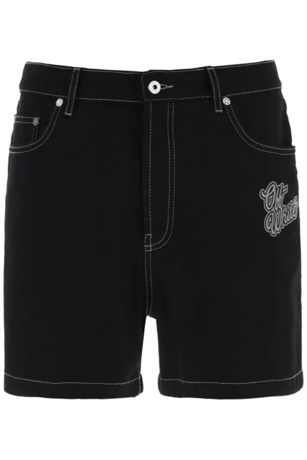 Off-White 90's Logo Denim Shorts