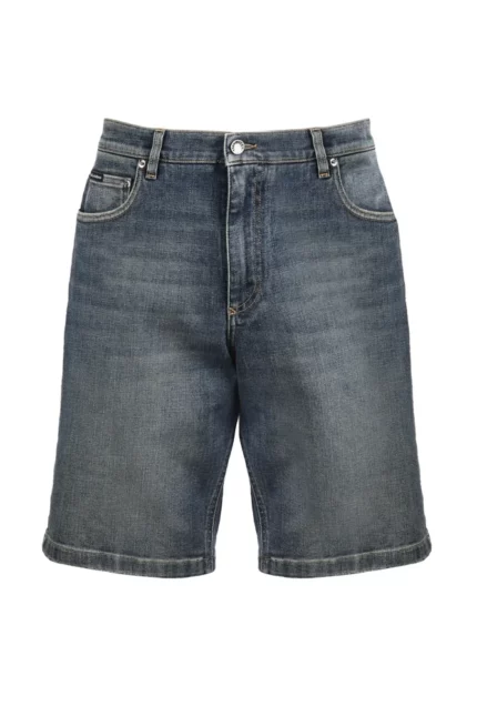 Dolce & Gabbana Logo Patch Straight Leg Shorts