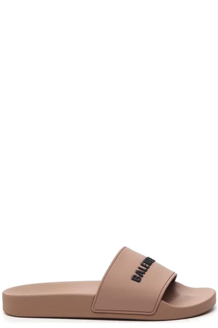 Balenciaga Logo Printed Slip-On Slides