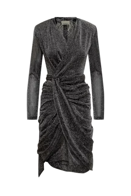 Isabel Marant Embellished Ruched V-Neck Dress