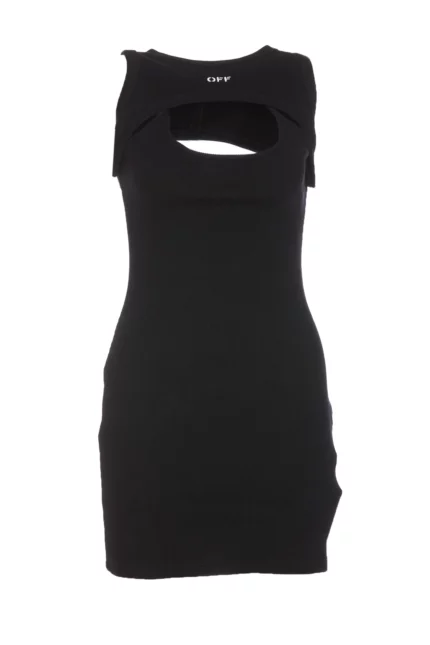 Off-White Cut-Out Detailed Sleeveless Dress