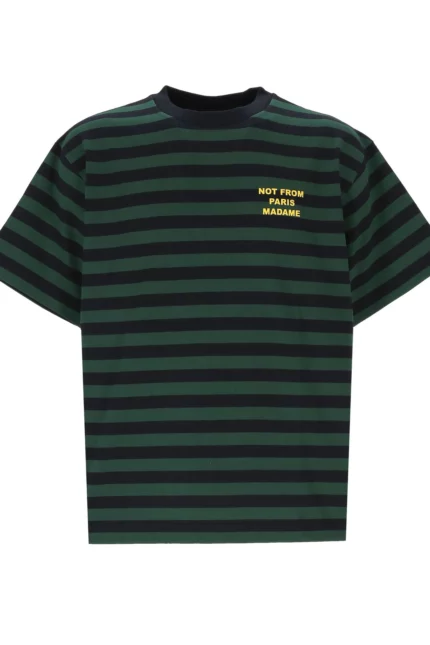 Drôle de Monsieur Le Slogan Rayé Striped T-Shirt