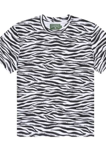 Zebra Poem Camo Tee White